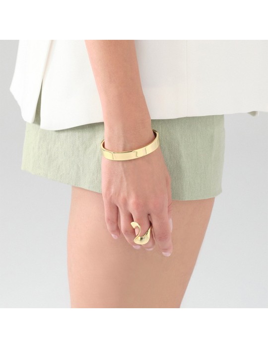 Unoaerre Ring - Line - Gilded Bronze - Abstract Design - EXA096G