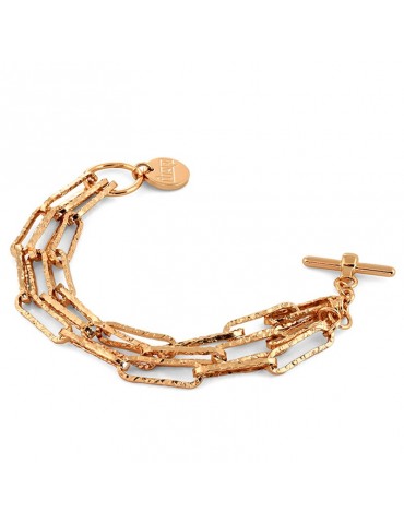 Bracciale Unoaerre-Multifilo-Bronzo Rosato-Maglie Paper Clip-EXB4455R