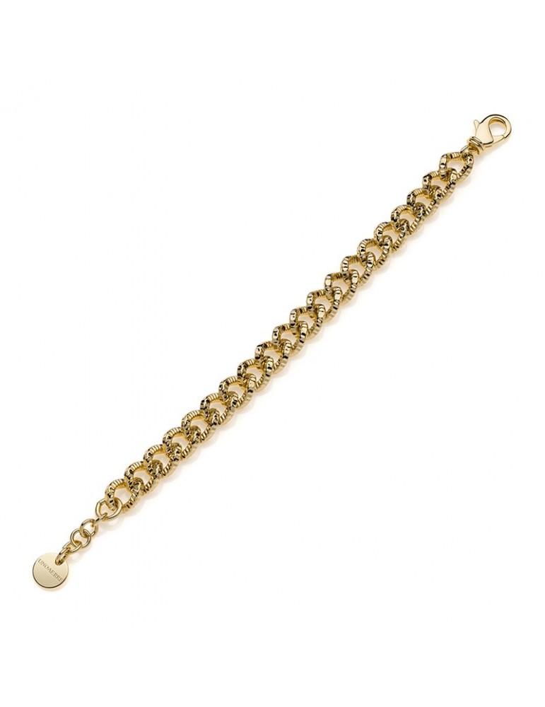 Bracciale Unaoerre-Bronzo Dorato-Catena Groumette Diamantata-EXB4994G