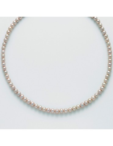 Collana Miluna - Girocollo - Perle color Lavanda -Oro Bianco-PCL5755