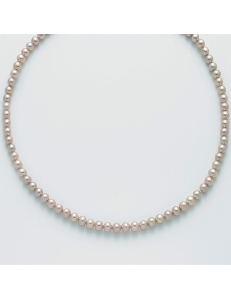 Collana Perle Donna In Oro 14K - Girocollo Regolabile 13.7-15.7 Pollici, Perle Finte Lucenti, Placcato Rame