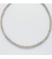 Collana Miluna da Donna - Girocollo con Perle color Lavanda 5 -5,5 mm e Chiusura in Oro Bianco 18 carati