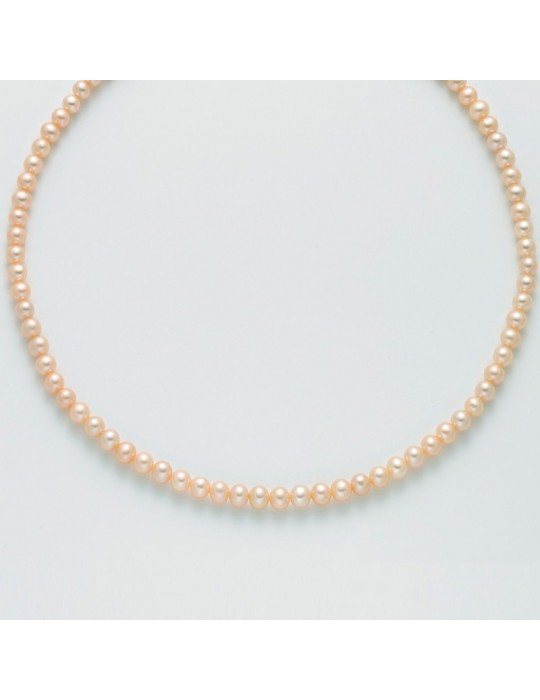 Miluna Women's Necklace with Peach Freshwater Pearls - 0