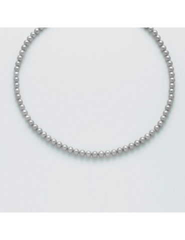 Collana Miluna - Girocollo - Perle Grigie-Chiusura Oro Bianco-PCL5755