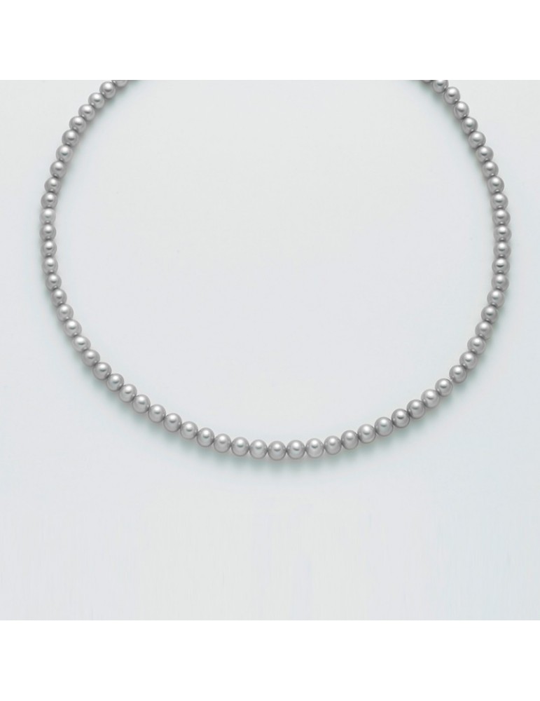 Collana Miluna - Girocollo - Perle Grigie-Chiusura Oro Bianco-PCL5755