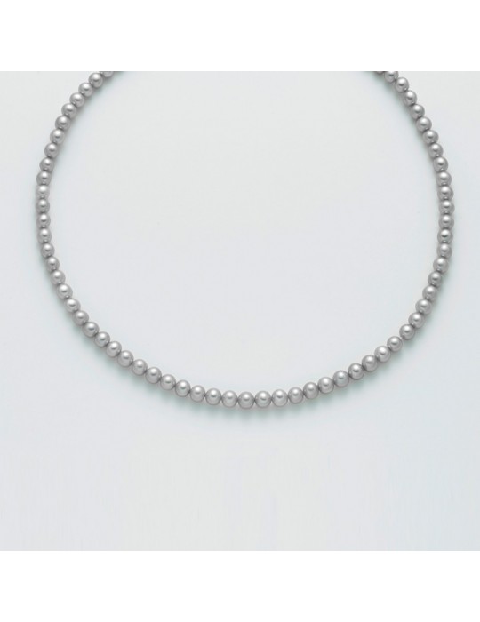 Collana Miluna - Girocollo - Perle Grigie-Chiusura Oro Bianco-PCL5755