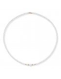 Lelune Necklace - Young with 4.5-5 mm Cultured Pearls and 18K Rose Gold Spheres - 0
