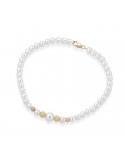Lelune Bracelet - Young with 4.5-5 mm Cultured Pearls and 18K Yellow Gold Dotted Spheres - 0