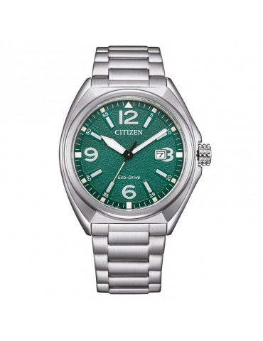 Eco-Drive Citizen Men's Watch - Military Of 2025 Time and Date Silver 40mm Green - 0