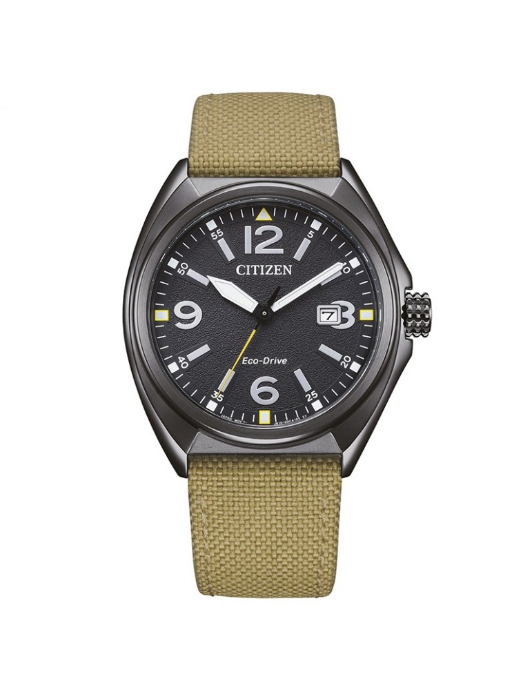 Orologio Eco-Drive Citizen-Military Of 2025-Sabbia-41mm-Nero-AW157508E