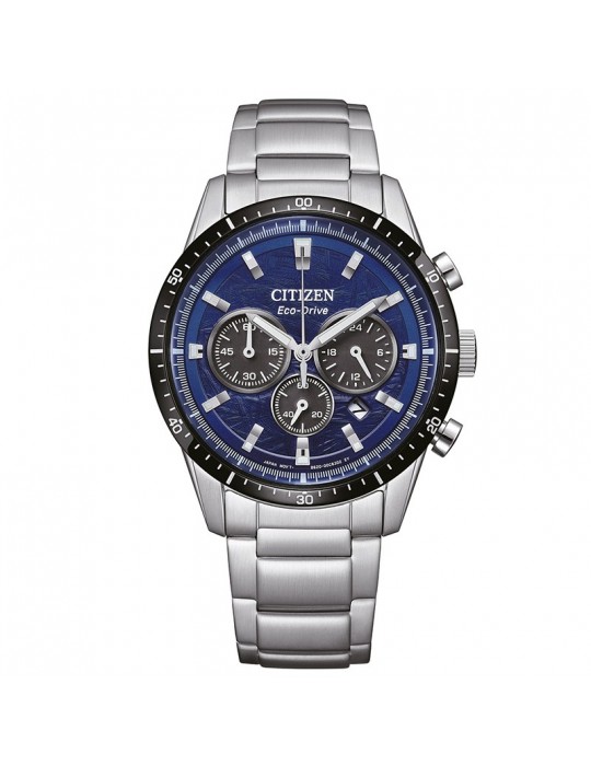 Citizen Eco-Drive Watch - Chronograph - Silver - 39mm - Blue - CA462456L