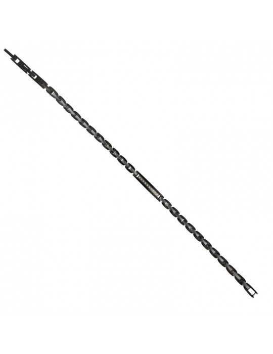 Zancan Bracelet-in 316L Steel-Black Links-White Crystals-UHB077