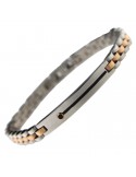 Zancan Bracelet - Rose Gold Links - Black Zircon - EHB130R