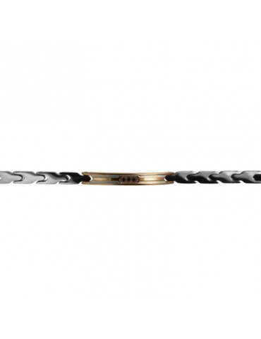 Zancan Bracelet - Rose Gold Plate - Black Zircons - UHB124