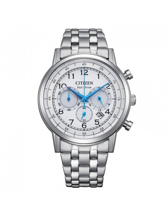 Orologio Citizen Eco-Drive - Cronografo - Silver-42mm-Bianco-CA463053A