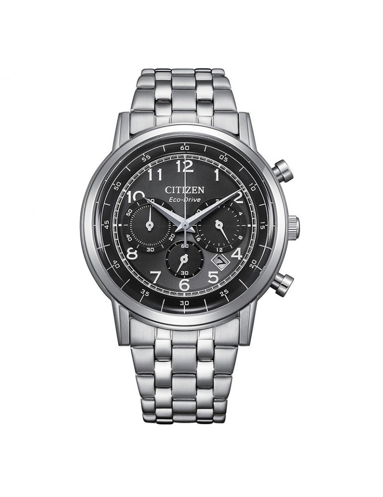 Citizen Eco-Drive Watch - Chronograph - Silver - 42mm-Black-CA463053E