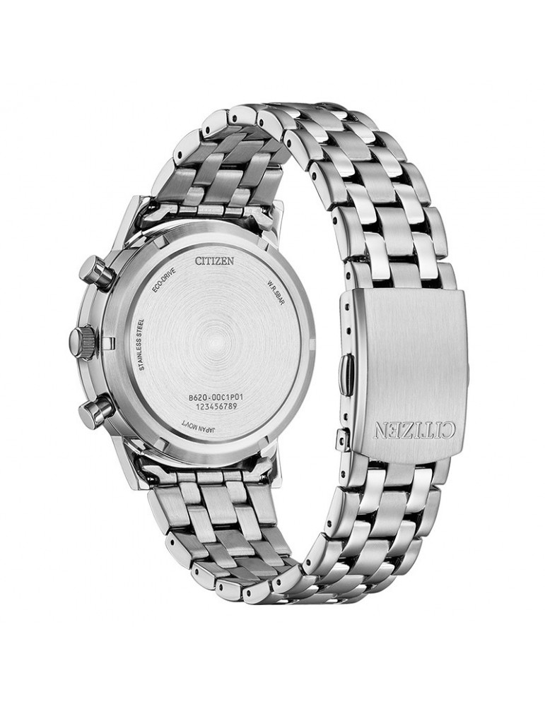 Citizen Eco-Drive Watch - Chronograph - Silver - 42mm-Black-CA463053E