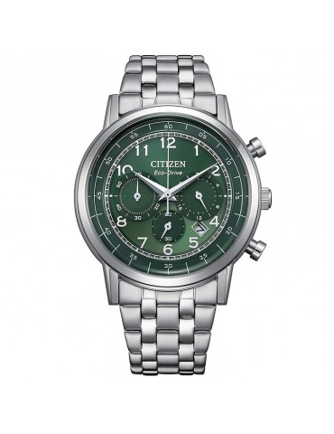 Citizen Eco-Drive Watch - Chronograph - Silver -42mm-Green-CA463053X