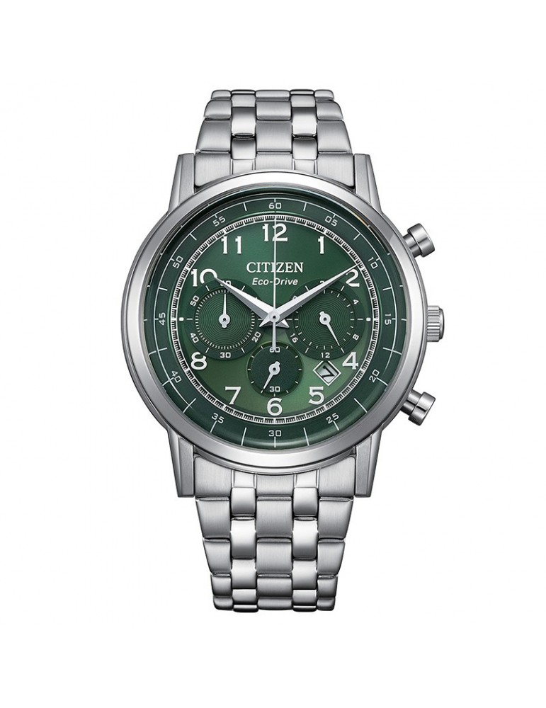 Citizen Eco-Drive Watch - Chronograph - Silver -42mm-Green-CA463053X