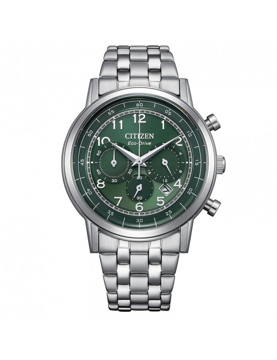 Orologio Citizen Eco-Drive - Cronografo - Silver -42mm-Verde-CA463053X