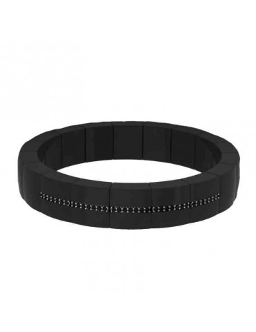 Bracciale Roberto Demeglio - Domino Luce - Ceramica Satinata - Diamanti Neri - 955LN1DN