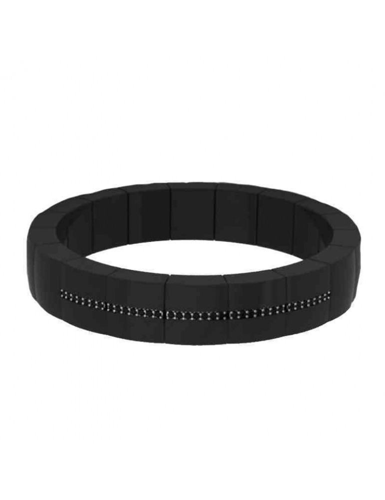 Bracciale Roberto Demeglio - Domino Luce - Ceramica Satinata - Diamanti Neri - 955LN1DN