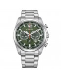 Orologio Citizen Eco-Drive - Cronografo - Silver -41mm-Verde-CA464050X