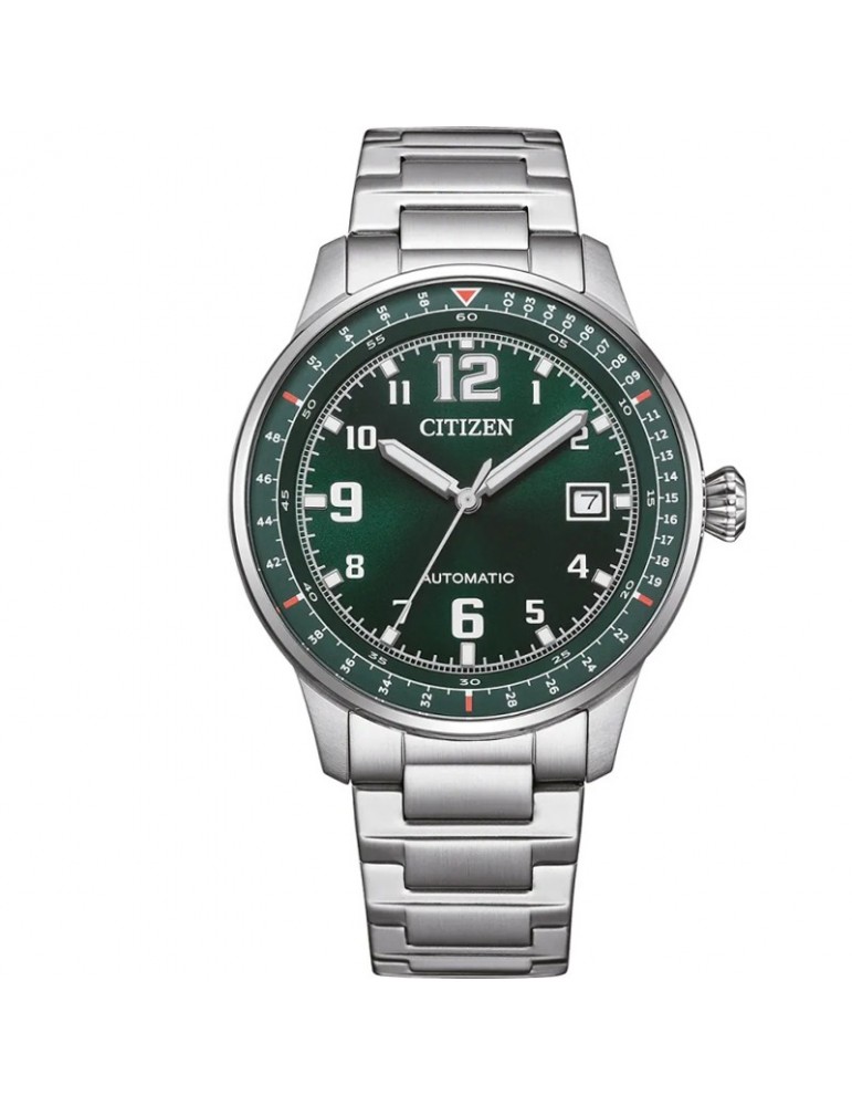 Citizen Watch - Aviator Urban Military Mechanical Automatic 40mm Green - Steel Bracelet - 0