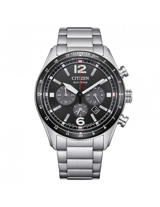Orologio Citizen Eco-Drive - Cronografo - Silver - 43mm-Nero-CA465455E