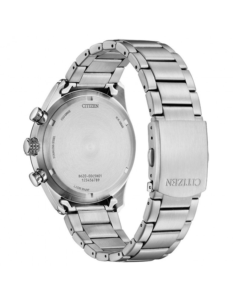 Orologio Citizen Eco-Drive - Cronografo - Silver - 43mm-Nero-CA465455E