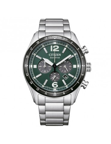 Orologio Citizen Eco-Drive - Cronografo - Silver -43mm-Verde-CA465455X