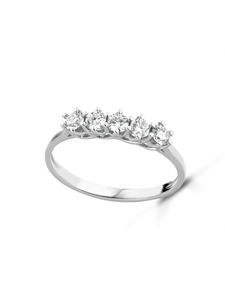Anello Lelune Diamonds - Veretta Riviere - Oro - Diamanti 0,40 ct - LDRN56040