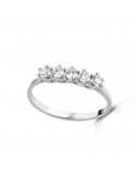 Lelune Diamonds Ring - 18K White Gold Riviere Band with 0.40ct Natural Diamonds - 0
