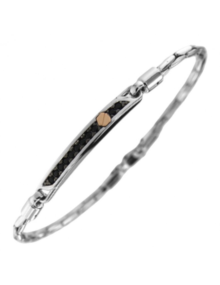 Bracciale Zancan - Spinelli Neri - Vite Oro Rosa 18kt - ESB355R