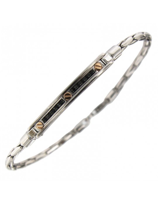 Bracciale Zancan - Viti Rose Gold - Spinelli Neri - ESB357R Bracciale Zancan - Viti Rose Gold - Spinelli Neri - ESB357R