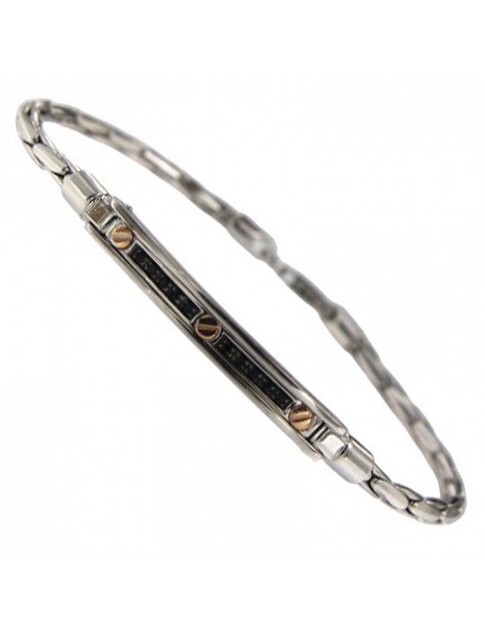 Bracciale Zancan - Viti Rose Gold - Spinelli Neri - ESB357R