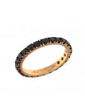 Veretta Crieri Ring - Aeterna in 18K Rose Gold with Black Diamonds 0.27 ct - Size 19 - 0