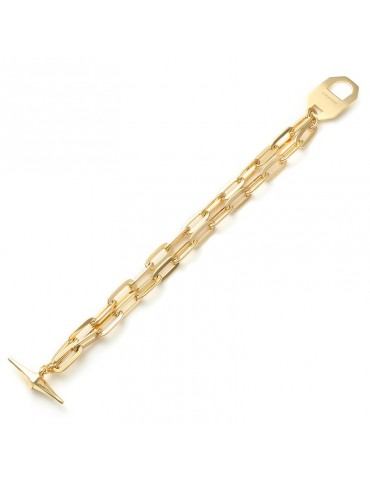 Unoaerre Bracelet-Golden Bronze-Double Wire-Forced Chain-EXB5245G