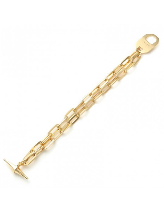 Unoaerre Bracelet-Golden Bronze-Double Wire-Forced Chain-EXB5245G