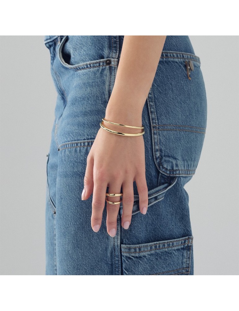 Bracciale Unoaerre - Line - Rigido -Bronzo Dorato-Doppio Filo-EXB5250G