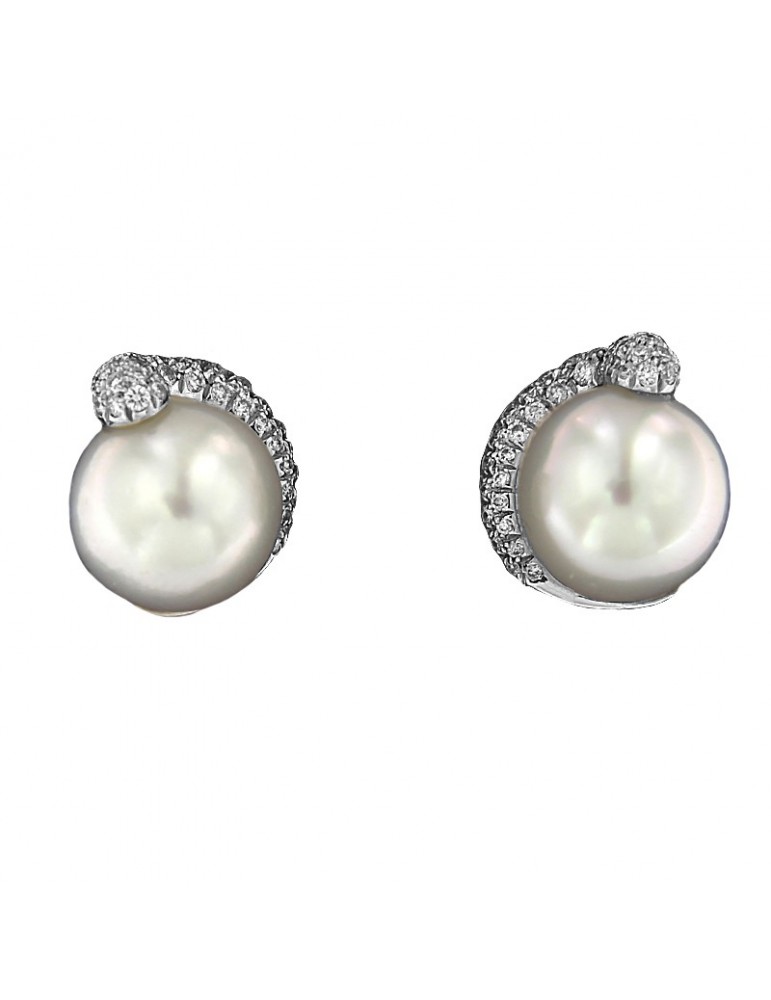 Nimei Women's Earrings with Australia Maxima Pearls and Diamonds - 0
