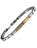 Bracciale Zancan - Targa Centrale Pvd Rose Gold -Cristallo Nero-UHB126