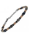 Zancan Bracelet - Colored Square Elements - Rose Gold Spheres-UHB138