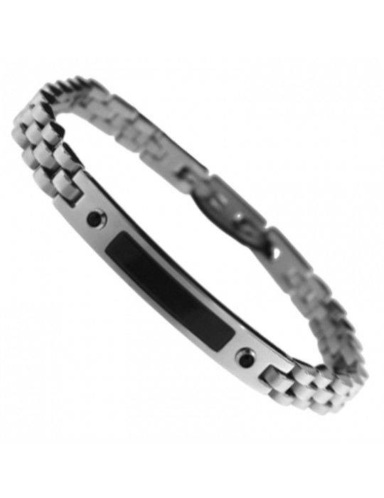Bracciale Zancan - Targa Centrale Nera - Cristalli Neri - EHB129