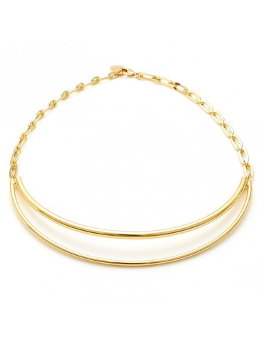 Unoaerre Necklace - Line - Gilded Bronze - Double Rigid Wire -EXH5494G