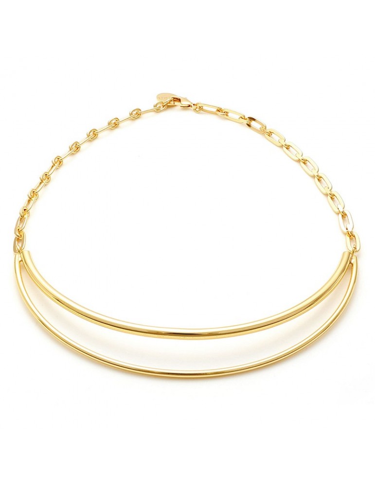 Collana Unoaerre - Line - Bronzo Dorato - Doppia Filo Rigido -EXH5494G