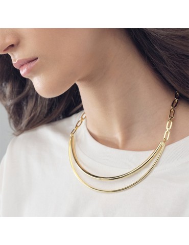 Collana Unoaerre - Line - Bronzo Dorato - Doppia Filo Rigido -EXH5494G 2