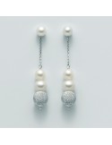 Miluna Earrings with Pearls and Diamond Boule for Women - 0