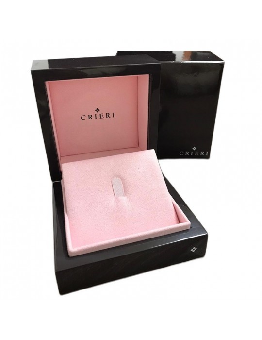 Veretta Crieri Ring - Aeterna in 18K White Gold with 0.66 ct Black Diamonds and White Diamonds - Size 19 - 0