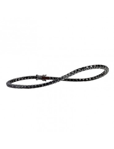 Bracciale Tennis Crieri - Color - Oro Brunito 18 Carati - Diamanti Neri 0,80 ct - 19 centimetri - BTECOK075BLN190